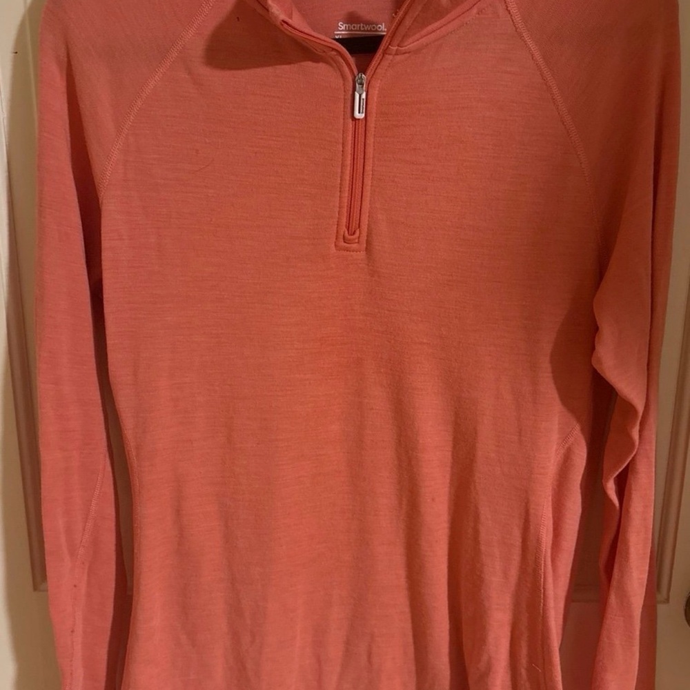 Smartwool Women's 1/4 Zip-Up Sweater in Coral